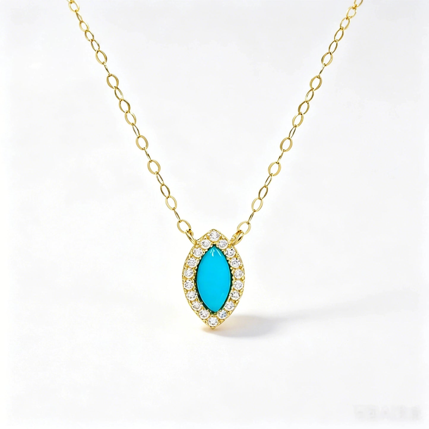 Custom Name 18K Gold Marquise Pendant Choker Necklace for Women Wedding Gift Fine Jewelry Au750 Gold