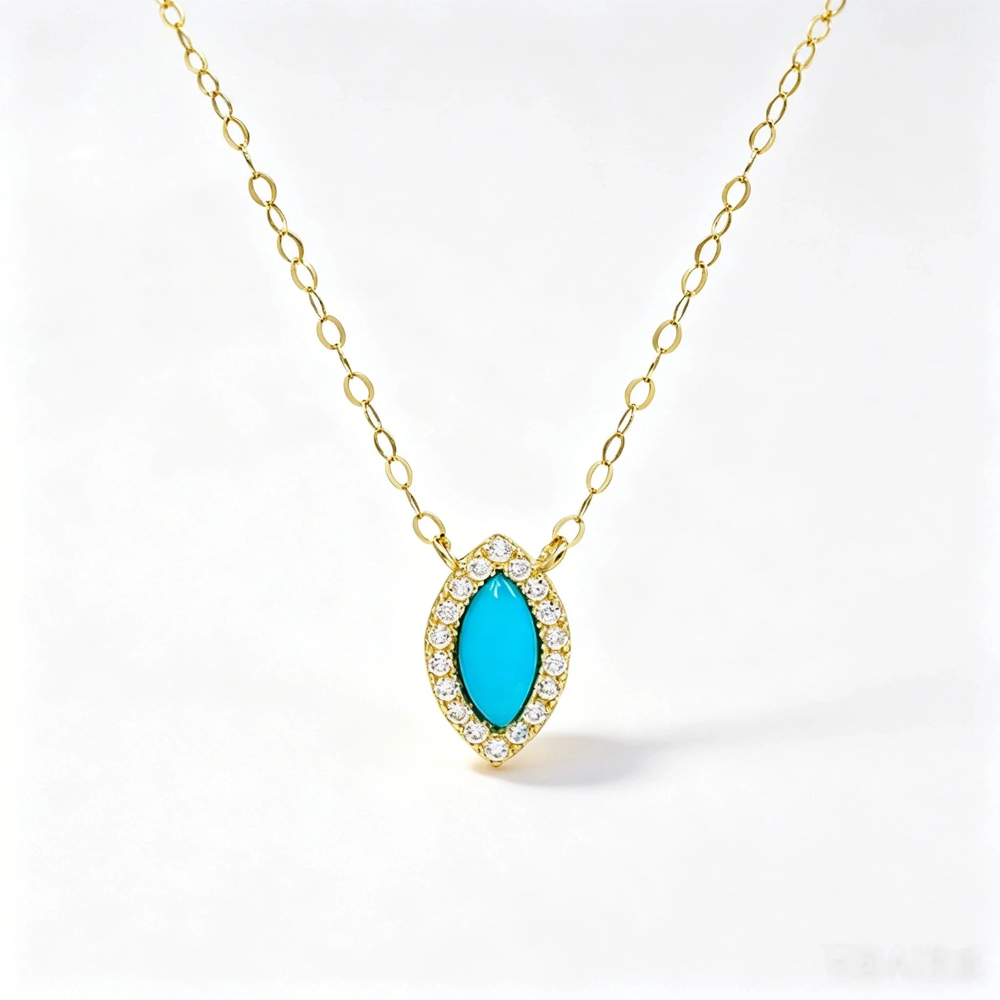 Custom Name 18K Gold Marquise Pendant Choker Necklace for Women Wedding Gift Fine Jewelry Au750 Gold