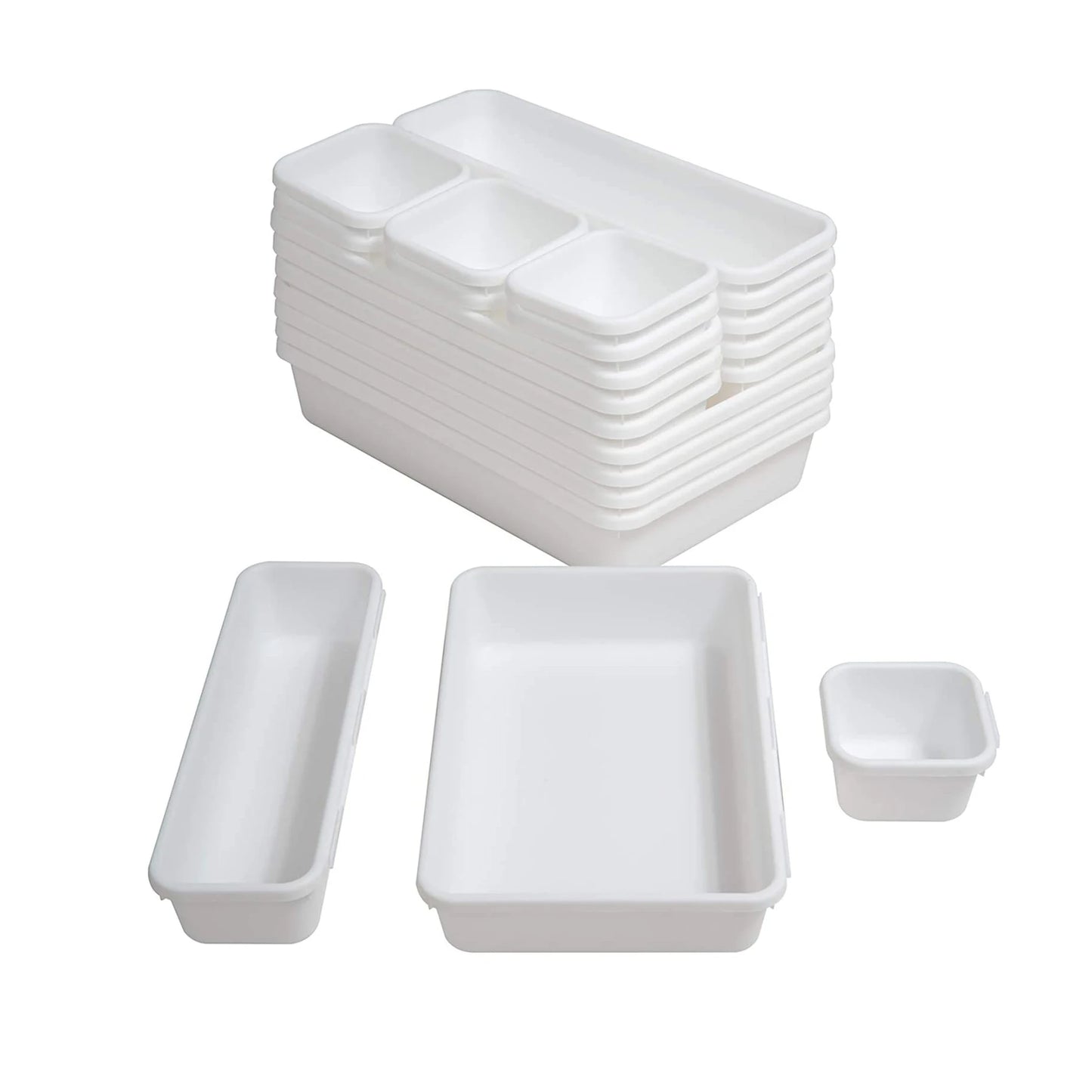 Plastic PP Eco-Friendly Modern Single Tier Tableware Storage Tray for Living Room & Bathroom