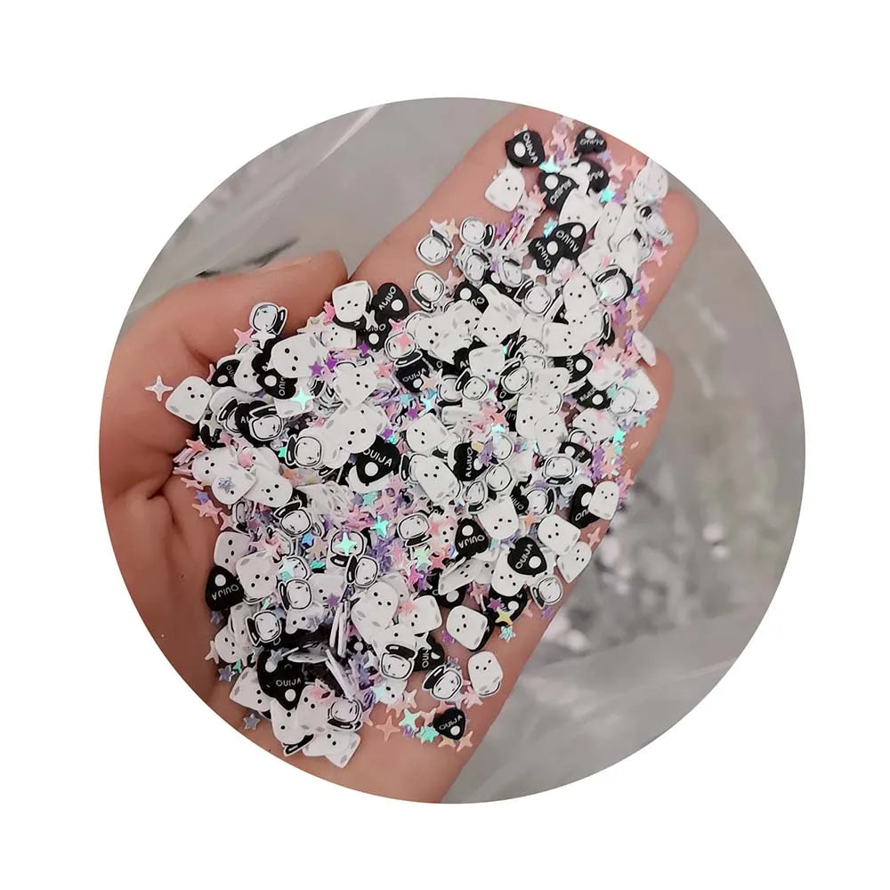 Star Sequin Glitter Mixed Ghost Polymer Clay Slices Sprinkles for Slime Filler DIY Clay Resin Craft Decoration