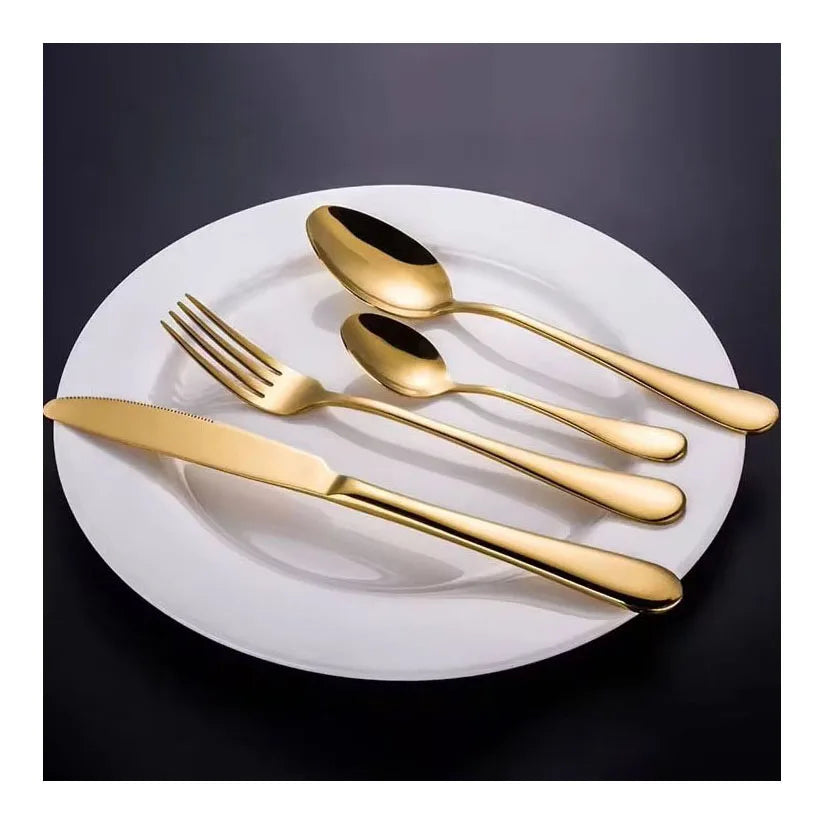 LDX011-4 Wedding Single Gold Small Spoon Cutleries Brushed Cuttlery for Wedding