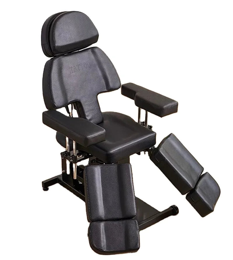 Modern Luxury Beauty Spa Cosmetic Electric Foldable Treatment Massage Table Eyelash Black Bed Podiatry Tattoo Facial Chair