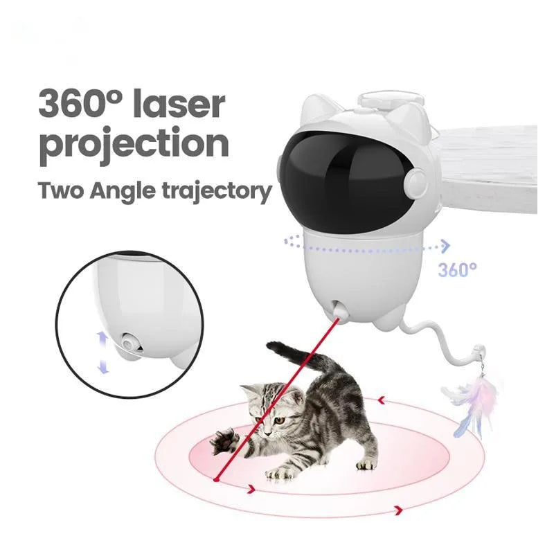 Pet Toy Factory Smart Interactive  Automatic Pet Laser Toys Interactive Intelligent  Cat Toys Funny Feather Teaser  for Cat