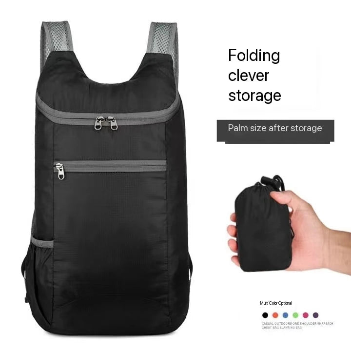 DICHOS Ultra-Light Portable Outdoor Folding Backpack for Men/Women Large-Capacity Waterproof with Stylish Skin Print Logo Des