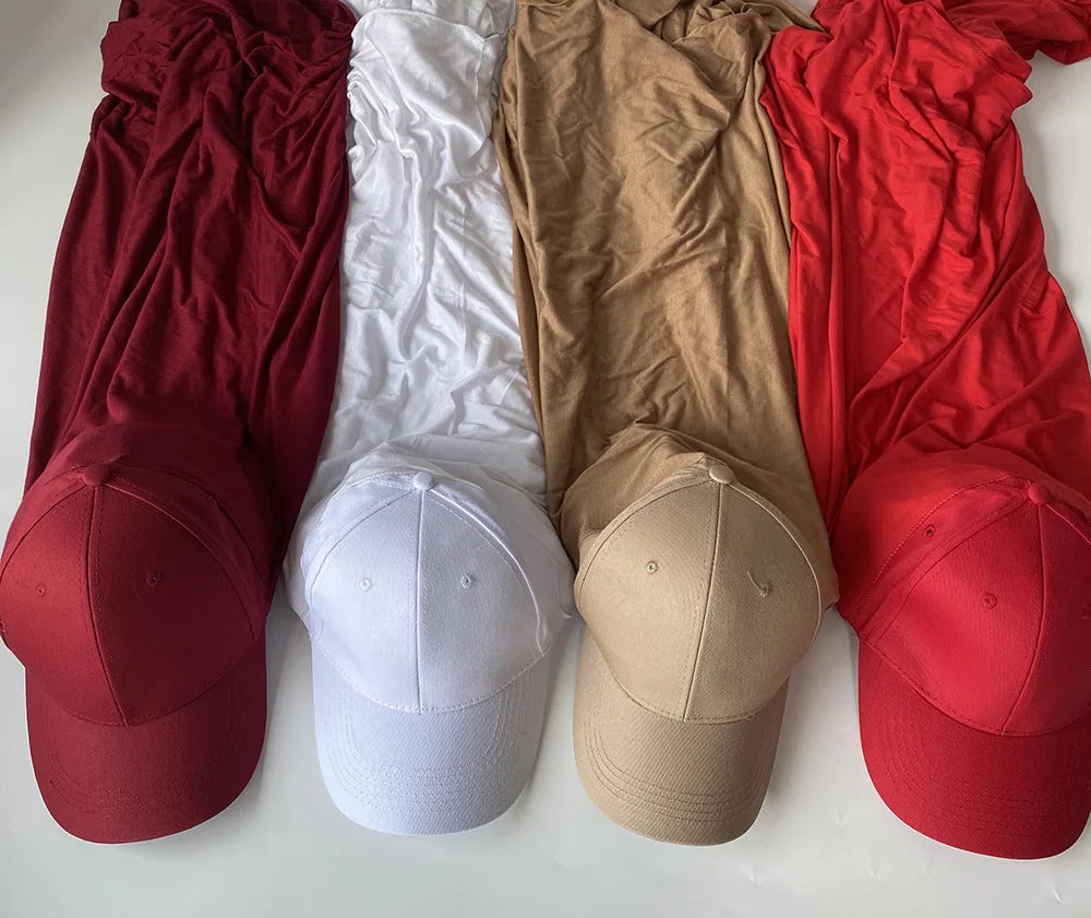 Hot Sell 2025 New Fashion Modal Cotton Bandana Scarf With Baseball Caps Ladies Trend Plain Sports Hats Sets Muslim Hijabs Sha