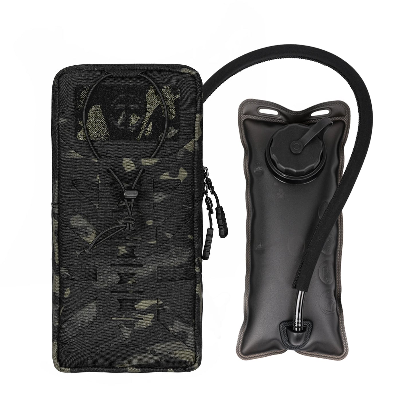 TOPTACPRO 500D Cordura Nylon Tactical Hydration Pouch 1L Laser Cut MOLLE Tactical Hydration Pouch