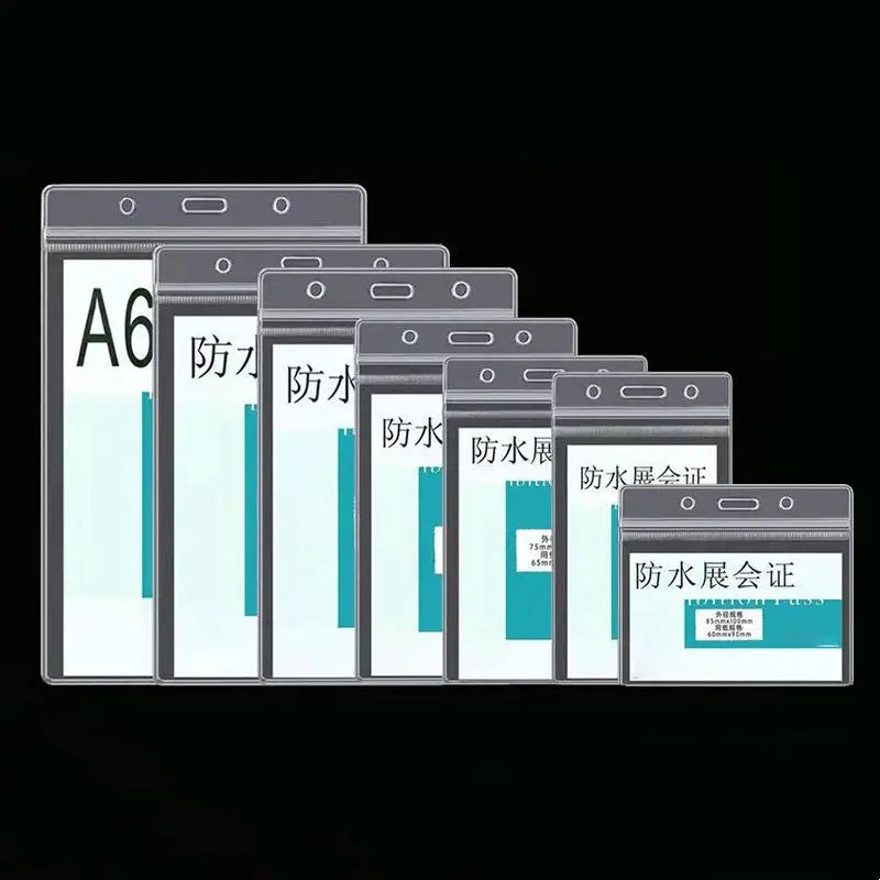 Wholesale Clear Soft PVC Id Card Holder Waterproof Resealable Zipper Name Tag Card Sleeve