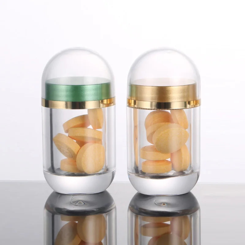 10 ML Green Blue Gold Silver Red Plastic Bottles Diet Pills Transparent Bullet Shape Count Juvale Empty Pill Vial Container B
