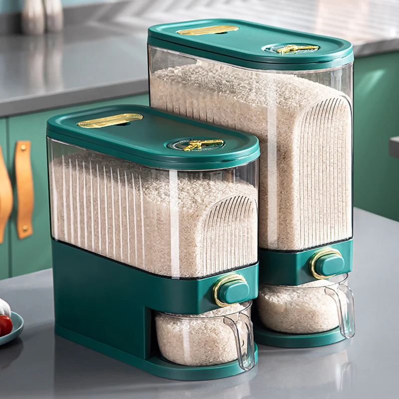 Hot Sale Kitchen Sealed Moisture-Proof Large Capacity Food Storage Container Push Type Grain Containers Cereal Rice Dispenser