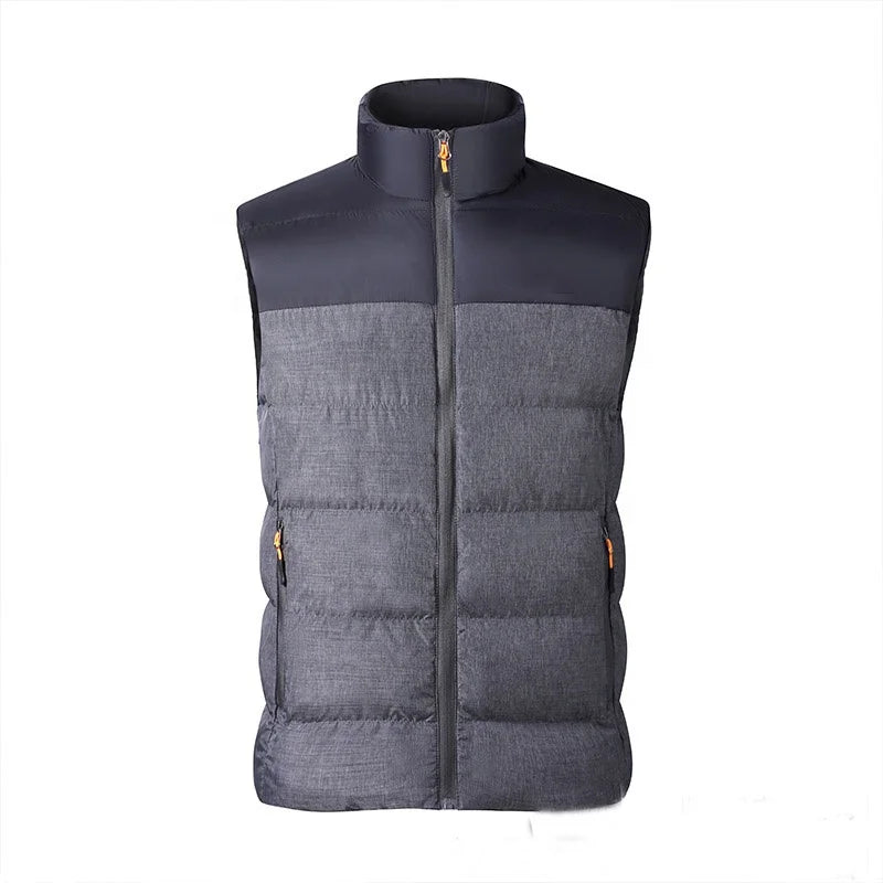 Padded Sleeveless Bubble Designer Winter Jacket Men Brown Cropped Wholesale Softshell Vest Custom Plus Size