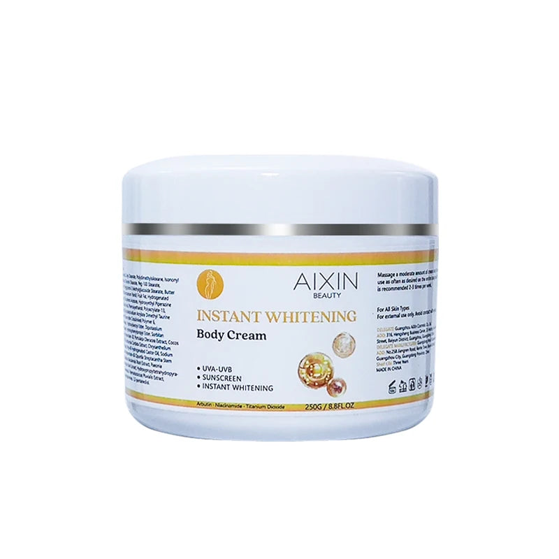 Aixin Private Label 250ml Organic Whitening Cream Glowing Skin Lightening Sunscreen Instant Whitening Body Cream