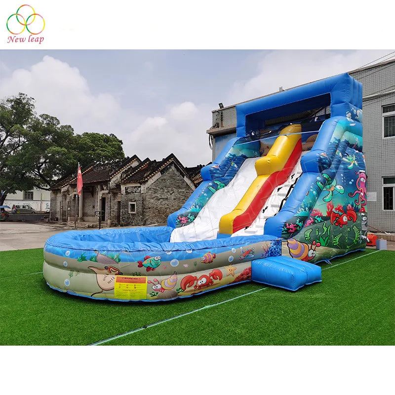 18ft 20ft Outdoor Play Inflatable Swimming Pool Water Slide for Sale Water Slide Dry with Water Pool
