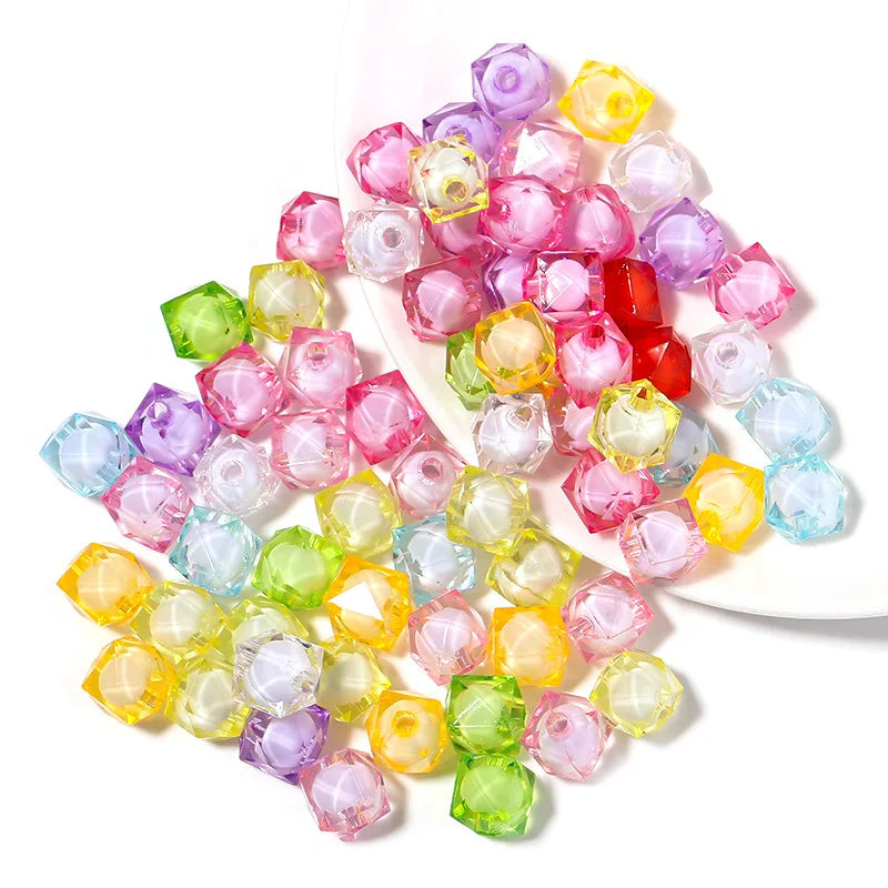 Acrylic 10mm 500g Big Package Bead Middle Bead Diamond Shape Acrylic Plastic Lucite Beads for Diy Jewelry