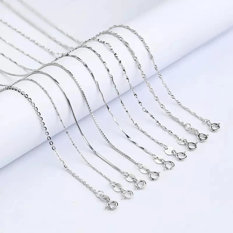 Fashion Jewelry Necklaces Plated Ladies Necklaces Minimalist Razor Blade Gold 925 Sterling Silver Trendy Chains Geometric 6pc