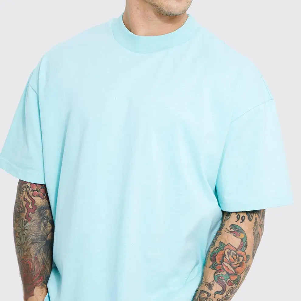 Heavy Cotton Blank Solid T Shirt 230g Oversized Washed Oversize Short Sleeve Plus Size Men's T-Shirts for Men