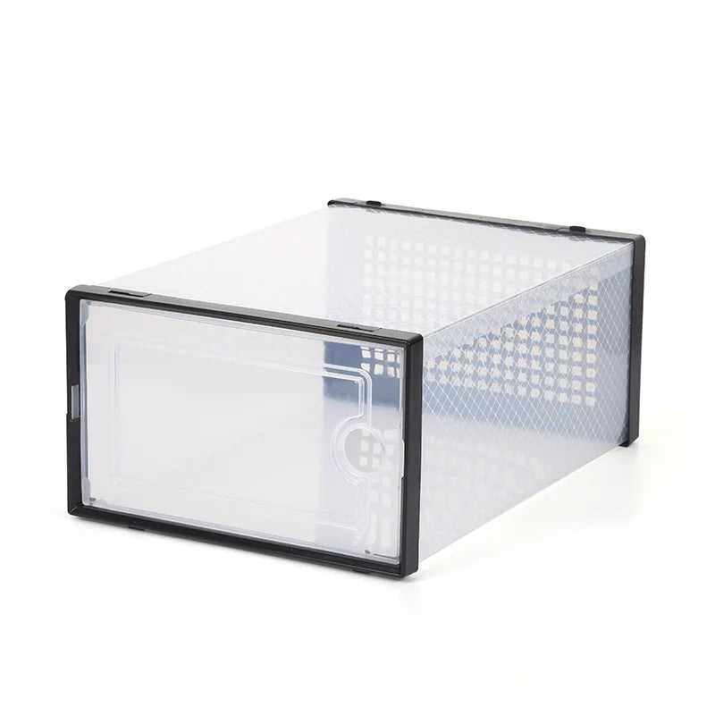 Transparent Stackable Artifact Cabinet Plastic Rack Household Folding Shoe Storage Box