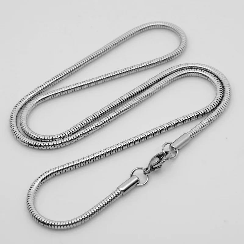 Factory Wholesale Supplier Snake Chain Necklace Stainless Steel 0.9mm 1.2mm 1.5mm 2.0mm 2.4mm 3.2mm Round Snake Chain
