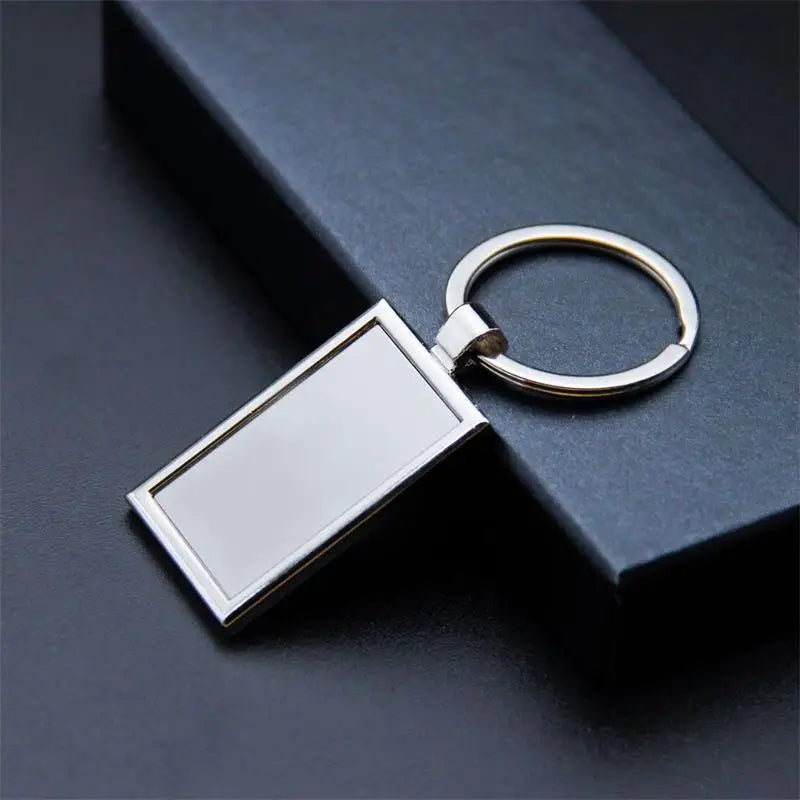 Custom Logo Rectangle Engraving Blanks Stamping Blanks Zinc Alloy Blank Tags with Key Rings