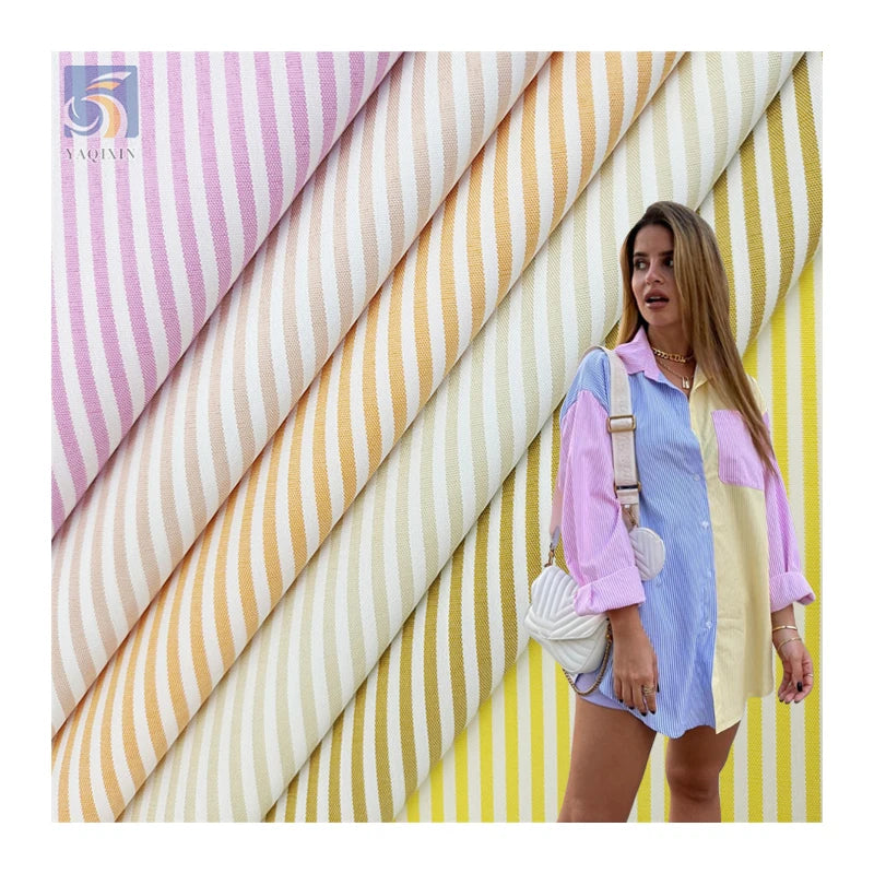 PLK012-1 Popular Designs Woven Yarn Dyed Fabric for Woman Shirt Dress Yarn Dyed High Stretch Stripe Fabric