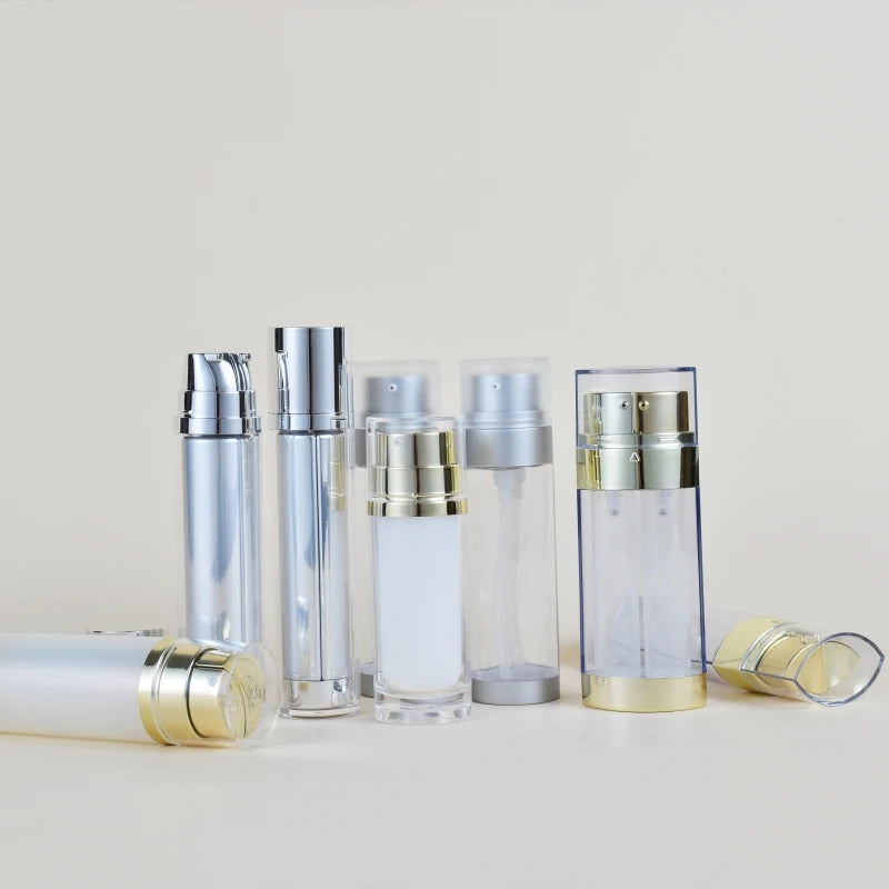 Kinpack Plastic 12.5ml*2 Double Chamber Bottle Dual Chamber Airless Lotion Bottle Cosmetic Empty Bottles Blue and White