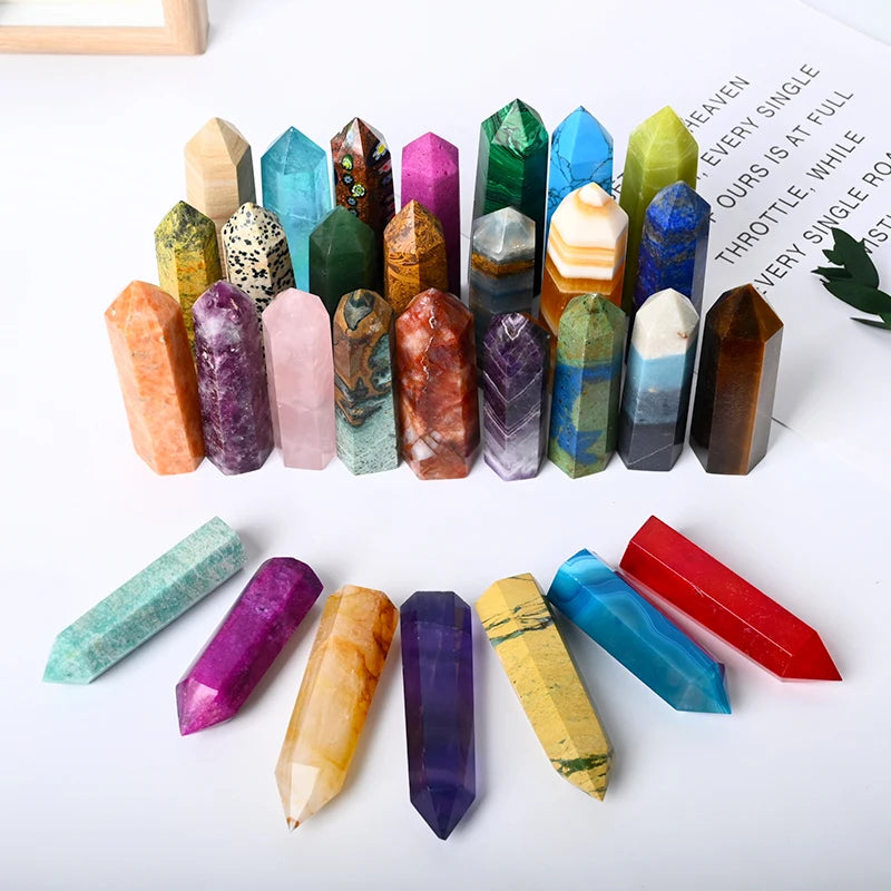 Wholesale Bulk Crystals Healing Stones Tower Mixed Materials Crystal Wand Point for Decoration