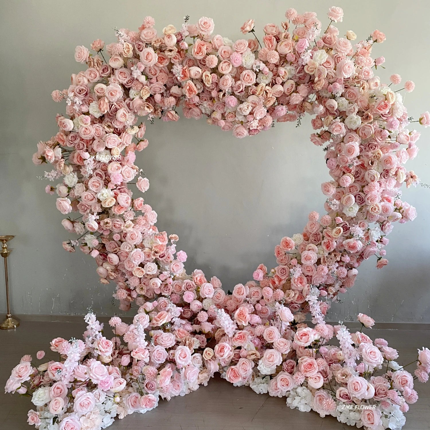 Wedding Proposal Quinceanera Decor Flower Centerpieces Hot Pink Flower Arrangement Heart Shaped Arch Backdrops for Party Even