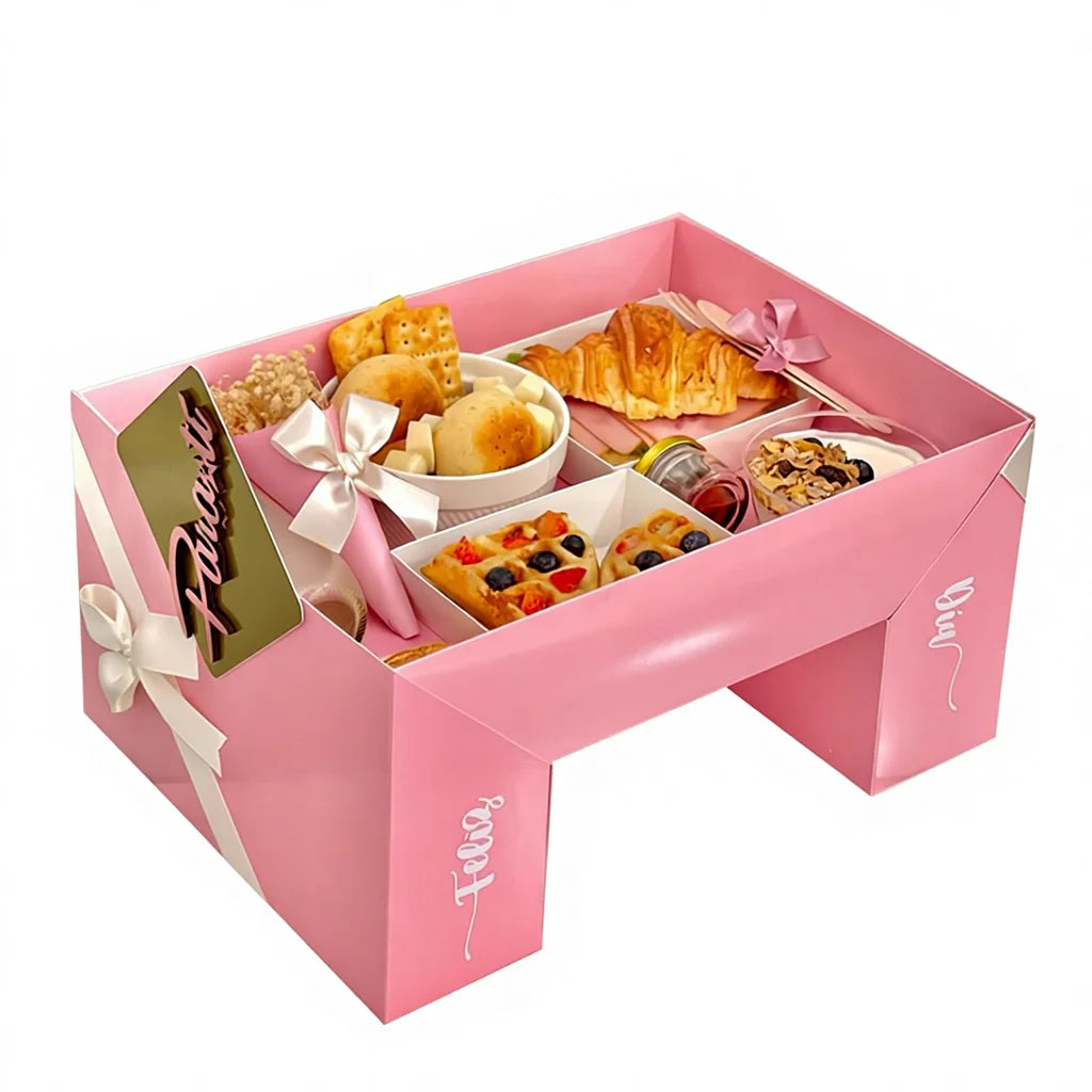 Luxury Cake Packaging Hot Pink Cardboard Stand up Catering Cake Box Christmas Birthday Table Party Bakery Gift Box