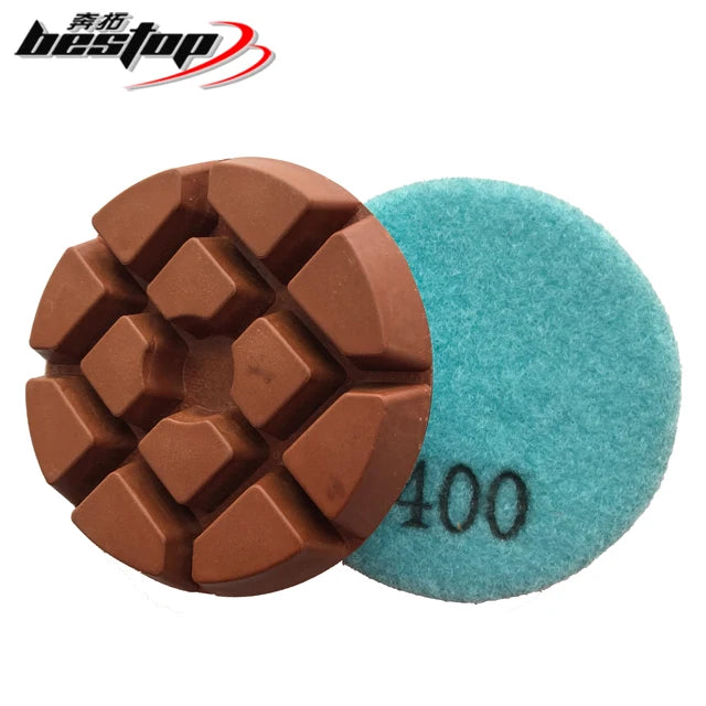 Wholesale High-Performance 10mm Diamond + Metal Powder Polishing Pads Customizable OEM Abrasive Pad 30#-3000# Grits Hook Loop