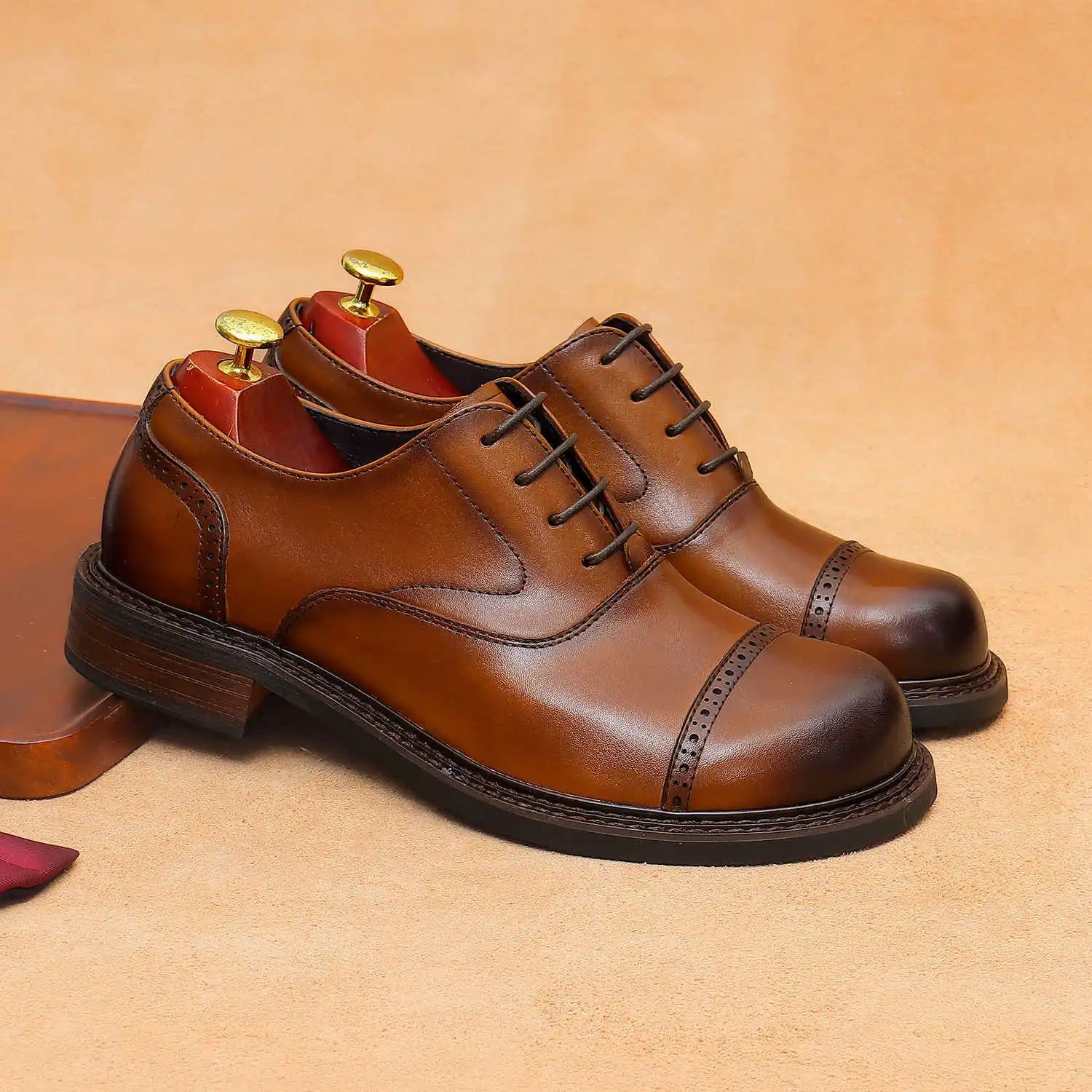 New Design Plus Size Men's Breathable Cow Genuine Leather Oxford Shoes Formal Business Office Career Professional Dress Shoes