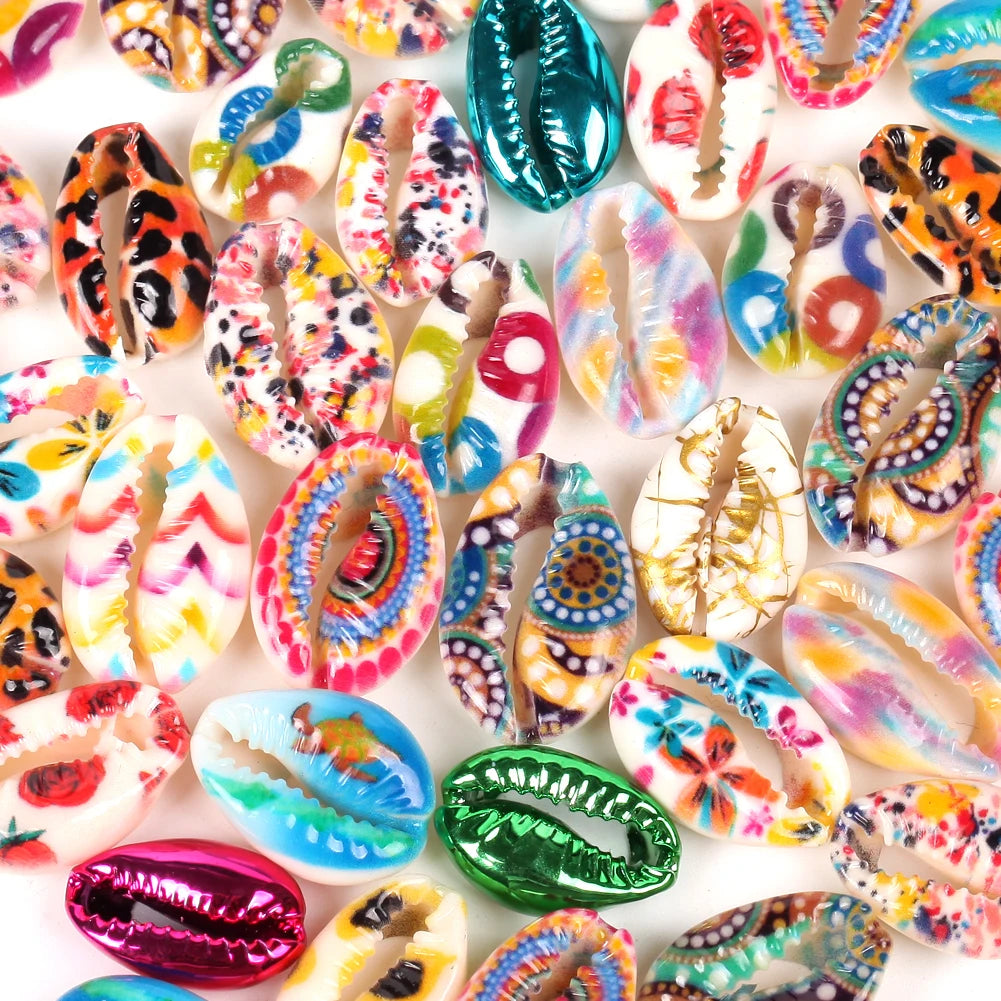 10-20mm Natural Colourful Seashell Cowrie Conch Loose Spacer Beads Beach Sea Shells DIY for Jewelry Making Bracelet