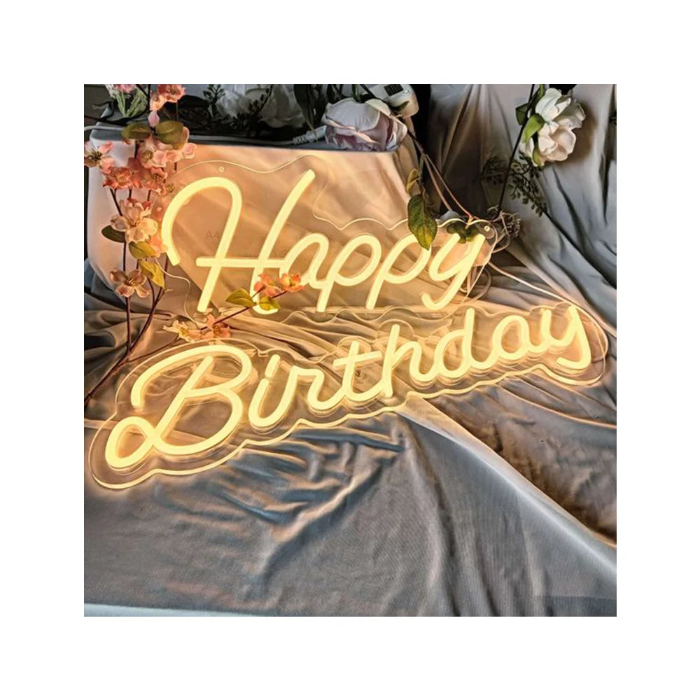 Winbo Happy Birthday Neon Signs Led Signs Neon for Birthday Party Supplies Decorations Neon Sign Custom Neon Lights