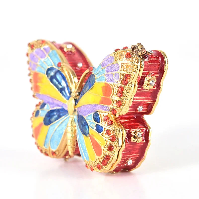 Enamel Plated Color Animal Metal Arts Crafts Storage Box Home Decor butterfly Jewelry Boxes Packaging Custom Jewelry Box