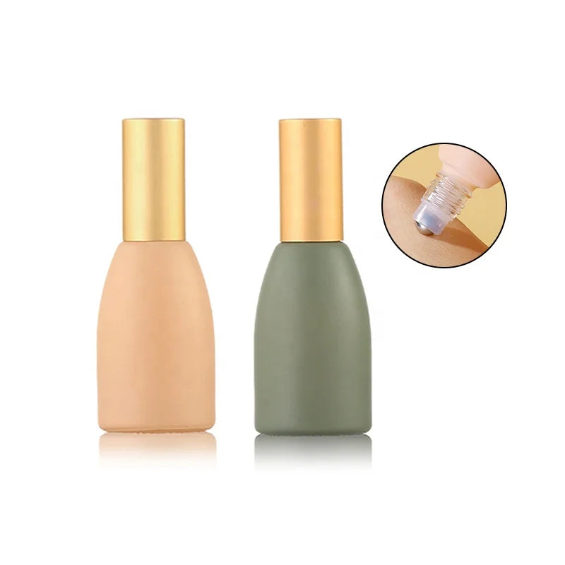 12ML Pink Glass Roller Bottle with Gold Lid Premium Quality for Various Products Practical and Beautiful Design