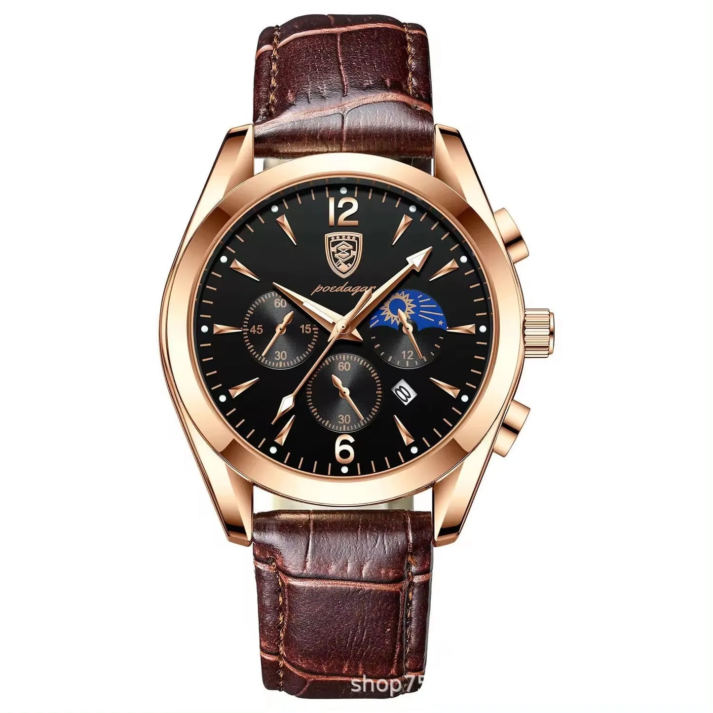 OEM POEDAGAR 829 Men's Watch High Quality Quartz Watch for Men with Calendar Luminous Hands Fashion Sports Male Wristwatch