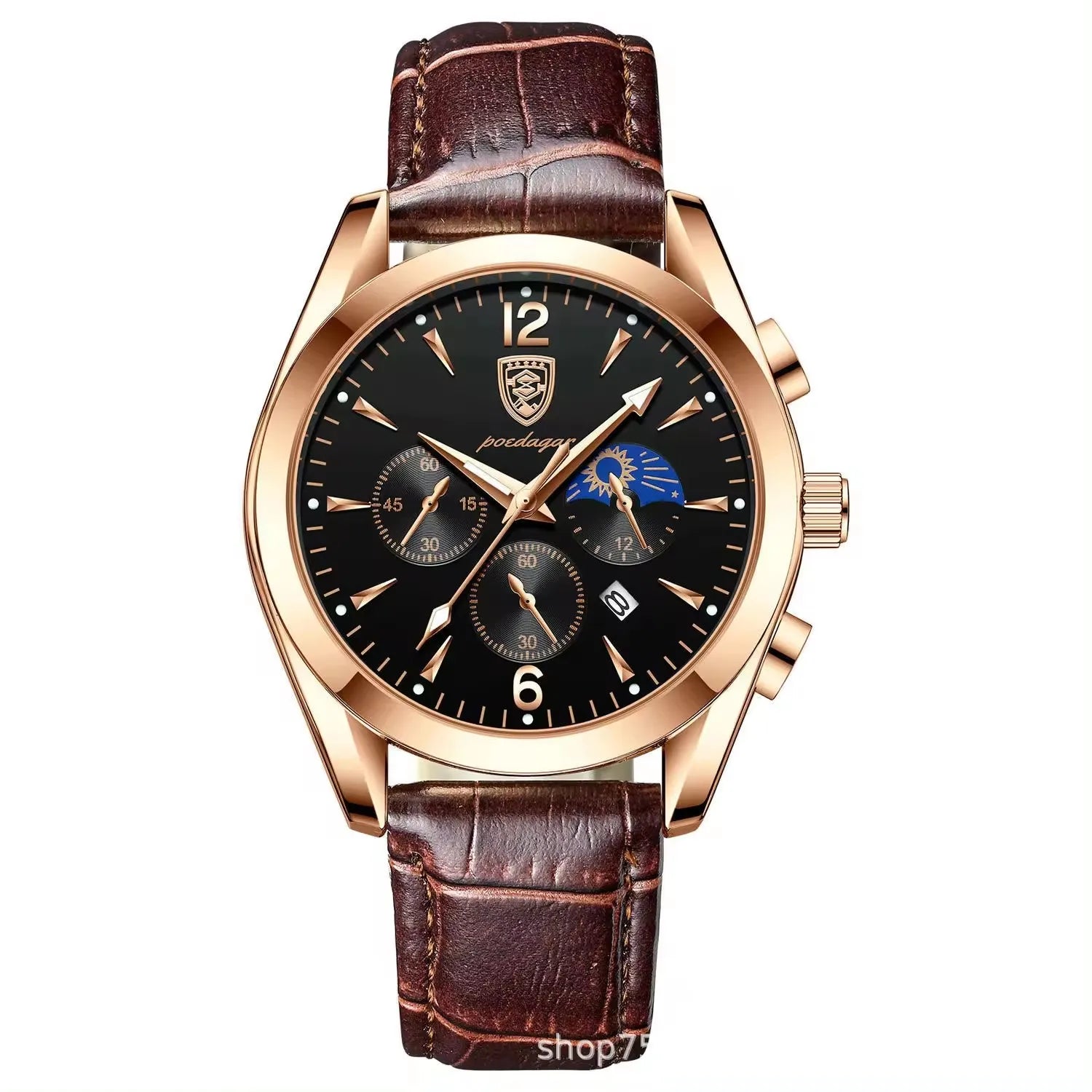 OEM POEDAGAR 829 Men's Watch High Quality Quartz Watch for Men with Calendar Luminous Hands Fashion Sports Male Wristwatch