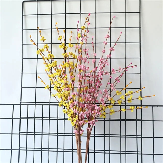 Artificial PE Yellow Spring Forsythia Flower Branch Flower Winter Jasmine for Wedding Party Decoration