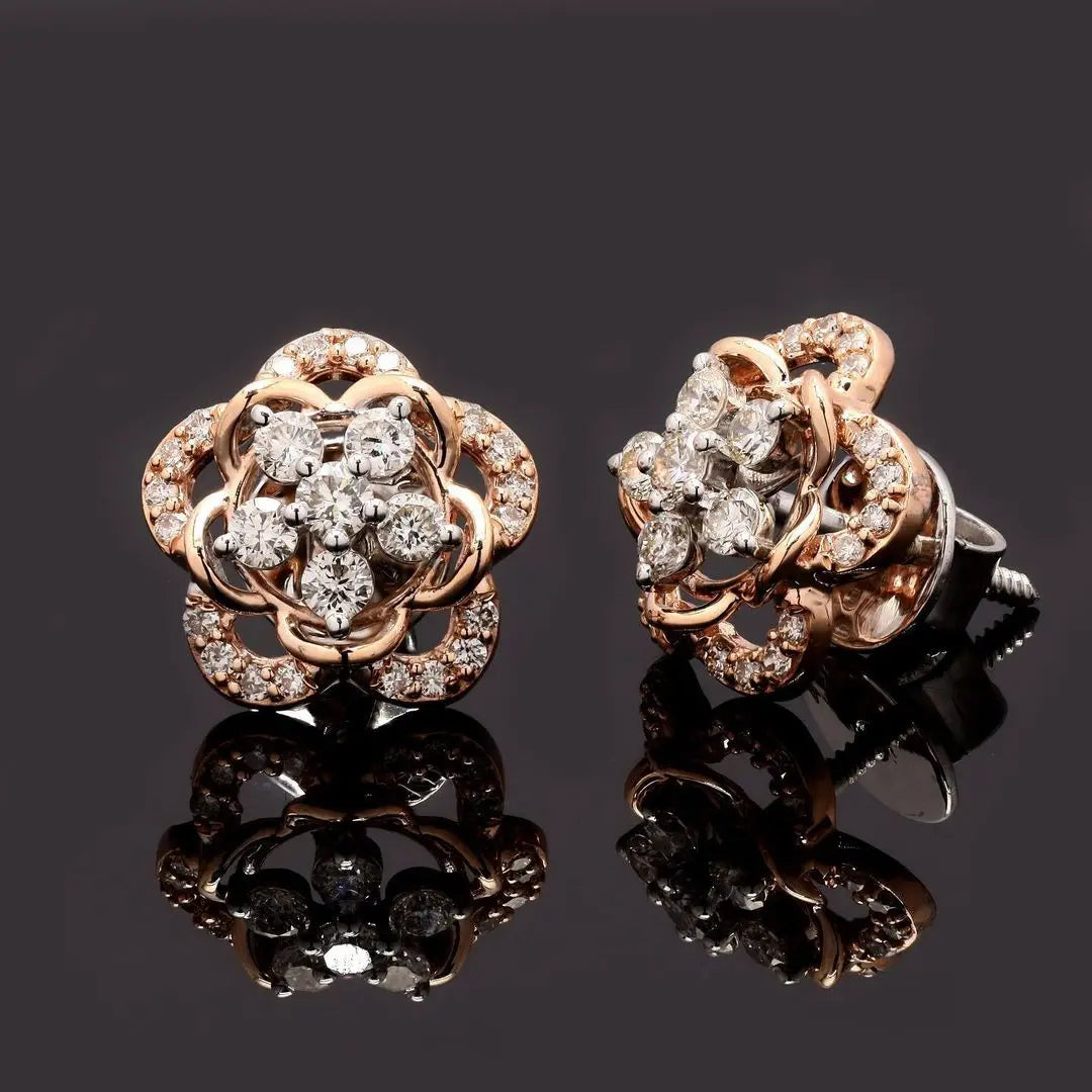 Fancy Jewelry Round Brilliant Lab Grown Diamond Cut Earrings GIA IGI Certified 14K 18K Gold Stud Earrings For Men Women