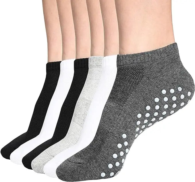 Custom Logo Men's Women's Organic Cotton Thin Pilates Yoga Sports Socks Ankle Crew Silicone Anti-Slip Breathable Grip Soccer