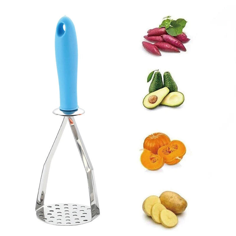 Multifunctional Avocado Potato Masher Kitchen Gadgets Stainless Steel Manual Potato Ricer Press with Handle