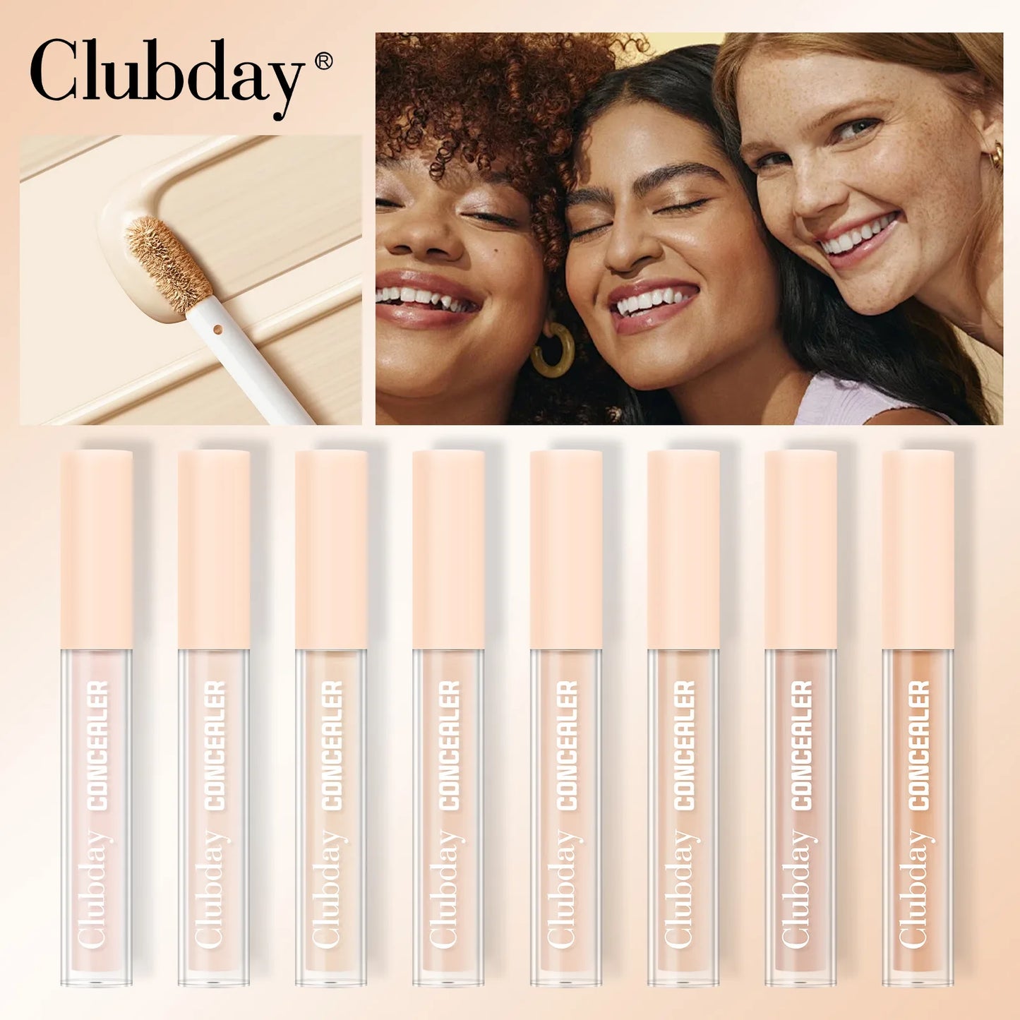 Clubday 8 Color New Long-lasting Moisturizing Concealer Cream CoverDark Waterproof Durable Facial Makeup and Black Eye Concea