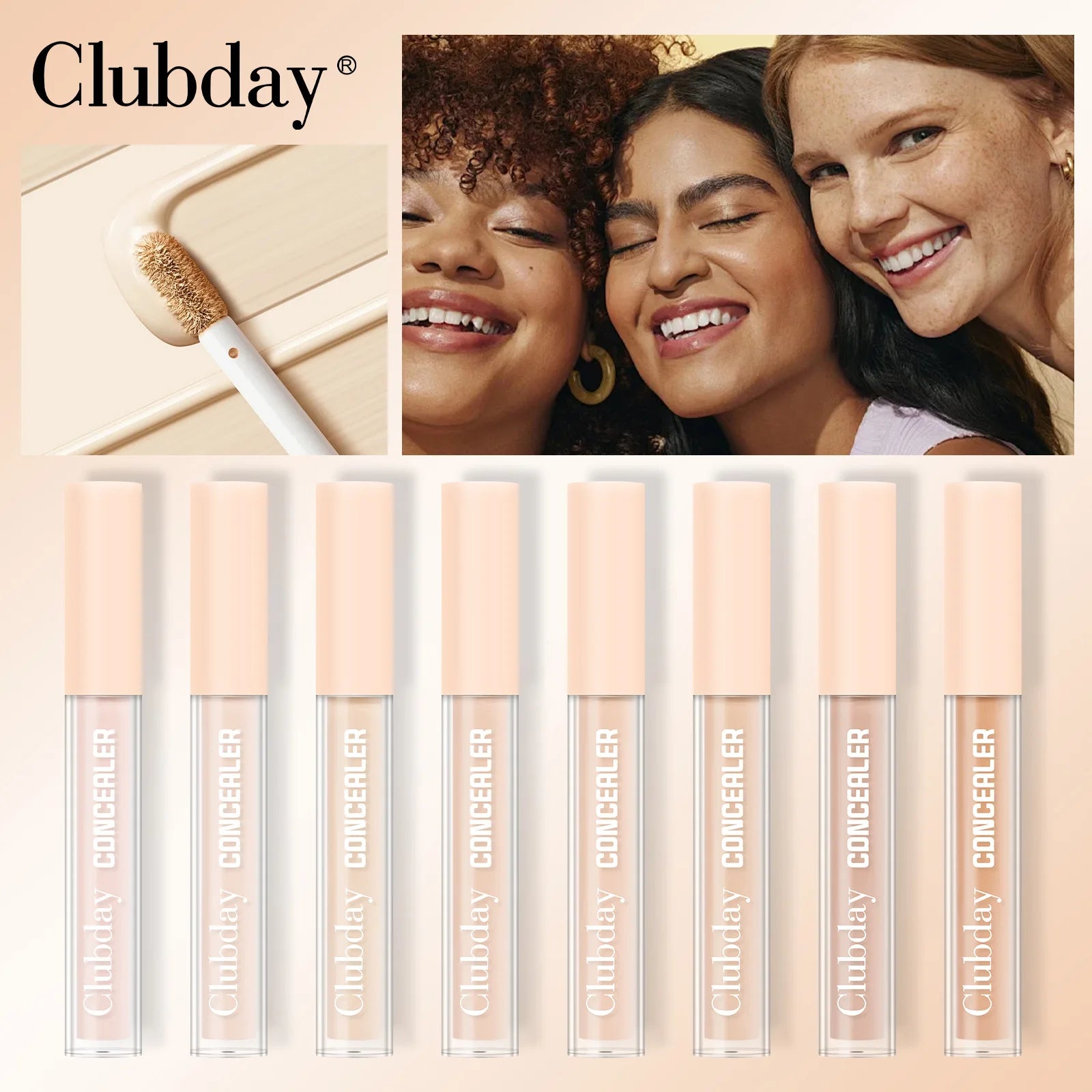 Clubday 8 Color New Long-lasting Moisturizing Concealer Cream CoverDark Waterproof Durable Facial Makeup and Black Eye Concea