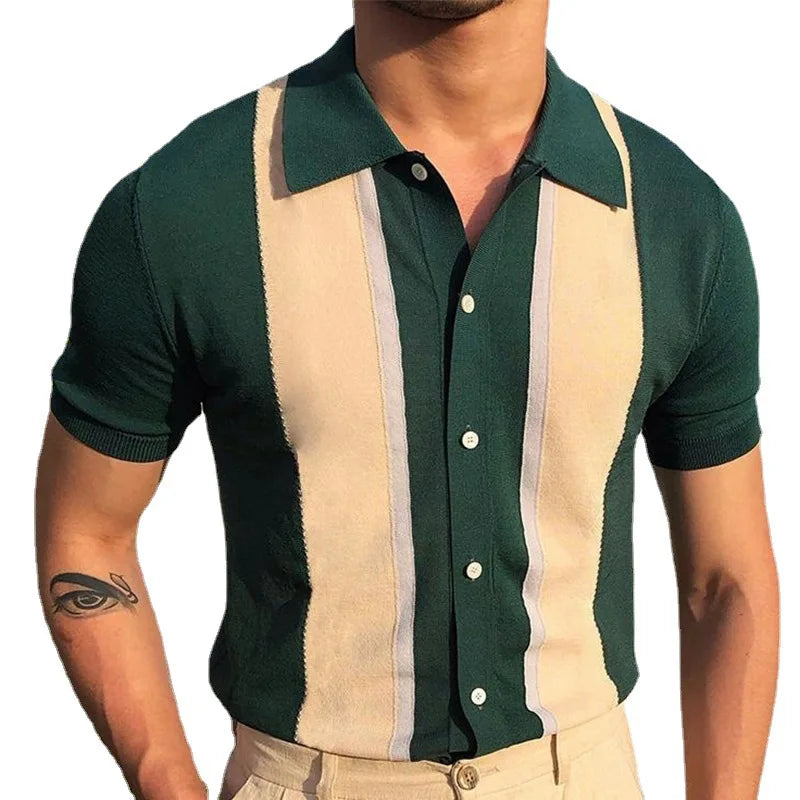 2026 Summer Comfortable Knitted Viscose Short Sleeve Slim Fit Polo T-Shirts Pour Hommes for Men High Quality