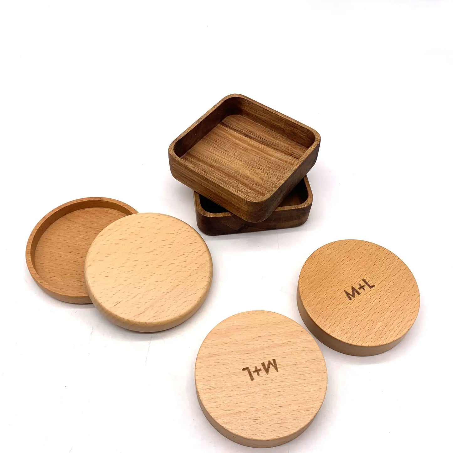 Tea Coffee Cup Placemats Decor Walnut Wood Coasters Eco-Friendly Disposable Drink Mat Bowl Teapot Fashion Classic Style Custo