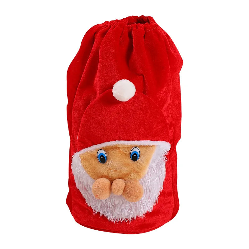 Custom Wholesale Red Plain Drawstring Christmas Bags Blank Velvet Santa Sacks