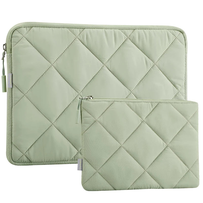 Custom Logo 13 14 15 16 Inch Laptop Case Cover Bag Quilted Puffer Puffy Laptop Pouch Laptop Sleeve Carrying Case