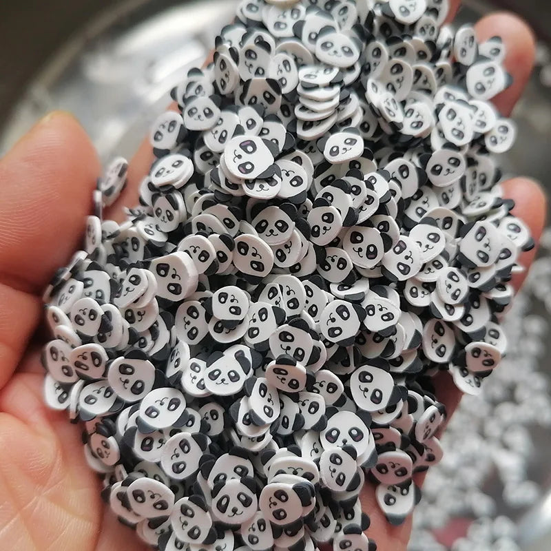 1kg DIY Slime Sprinkles 5mm Cute Panda Polymer Clay Sprinkles Slices