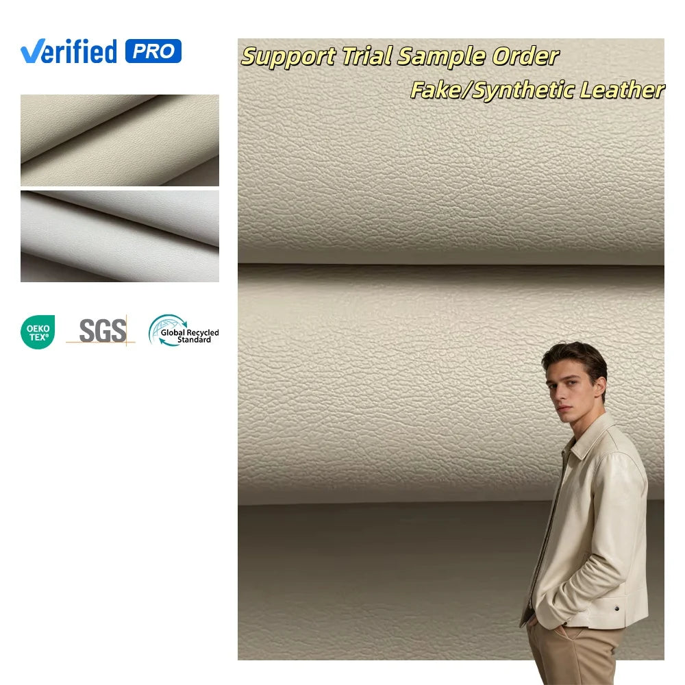Factory Ready to Ship Fashionable Brushed Backing Synthetic Leather Fabric for Garments
