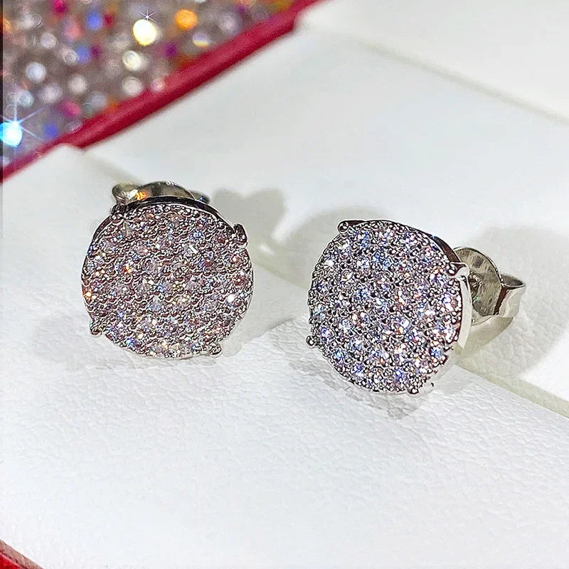 CAOSHI Minimalist Small Stud Earrings with Shiny Cubic Zirconia Stone Statement Earrings for Women Fancy Gift New Trendy Jewe
