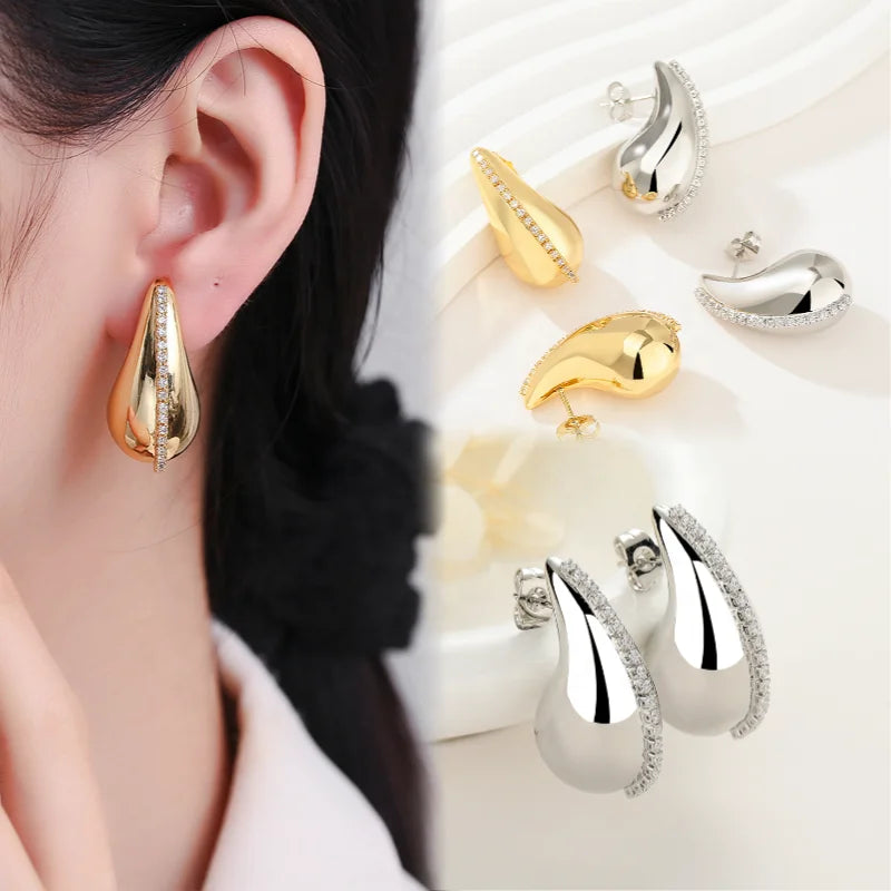 Oro Hengdian Wholesale Earrings Women Drop Chunky Earrings Stud 18K Gold Water Cherry Drop Earring Fashion Jewelry for Women