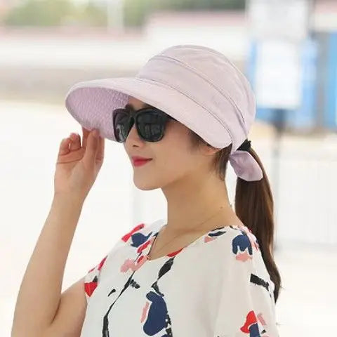 Fashion Hat Ladies Summer Zipper Removable Empty Top Hat Outdoor Cycling Sunshade Women Sun Hat